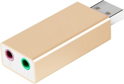 USB Sound Card with Headphone and Microphone Adapter, Easy to Carry Auditory Converter Metal Enclosure USB Converter Card in Kuwait