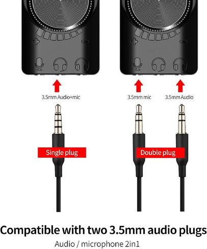 banapoy USB Sound Card, 7.1 Surround Sound External Stereo Audio Adapter with Volume Control and Mic Mute for PC Laptop Desktop Gaming Headset in Kuwait