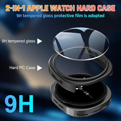 3 Pack Case for Samsung Galaxy Watch 8 44mm,Hard PC Case + Tempered Glass Screen Protector Cover for Samsung Galaxy Watch 8 44mm[ Touch Sensitive ],[Scratch Resistant],[Accurate Fit] in Kuwait