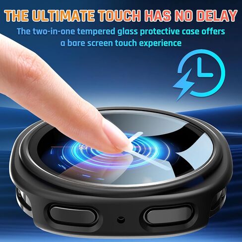 3 Pack Case for Samsung Galaxy Watch 8 44mm,Hard PC Case + Tempered Glass Screen Protector Cover for Samsung Galaxy Watch 8 44mm[ Touch Sensitive ],[Scratch Resistant],[Accurate Fit] in Kuwait