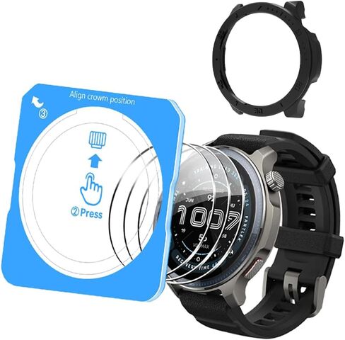 Watch Screen Protector for Amazfit Balance 2 and Hard PC Protective Case in Kuwait