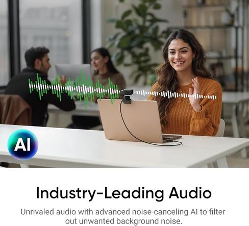 Insta360 Link 2-PTZ 4K Webcam with 1/2" Sensor, AI Tracking, Gesture Control, HDR, Noise-Canceling Mic, Webcam for Laptop, Live Streaming, Gaming (with Tripod Selfie Stick) in Kuwait