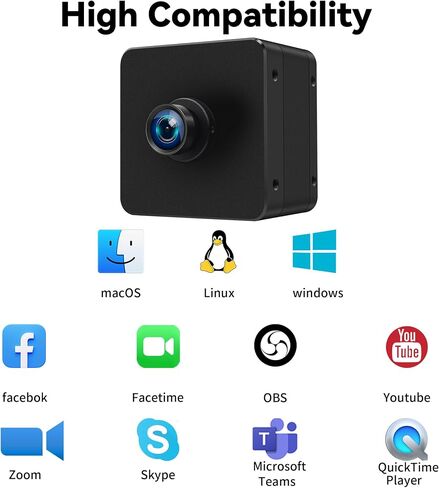 Industrial USB Camera, 20MP High Resolution, 85° No Distortion Lens in Kuwait
