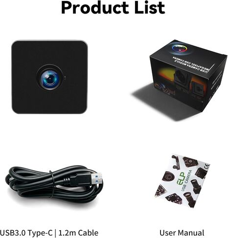 Industrial USB Camera, 20MP High Resolution, 85° No Distortion Lens in Kuwait