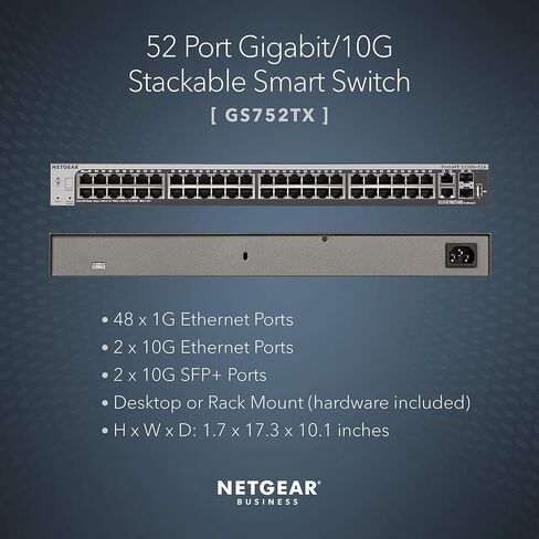 Netgear ProSafe GS752TX 52-Port Gigabit Stackable Smart Switch [S3300-52X] (Renewed) in Kuwait