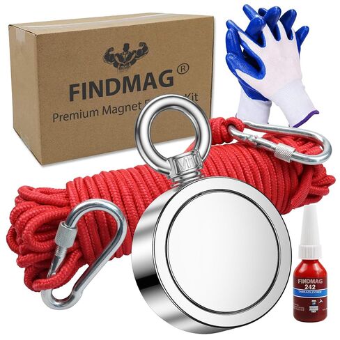 FINDMAG 1000 LBS Fishing Magnet Kit, 2.95 Inch Double Sided Strong Magnet in Kuwait
