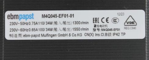M4Q045-EF01-01 3-Wire Fan 230V for 230V 0.65/0.75A 110/100W 1300/1550RPM Cooling Fan in Saudi Arabia