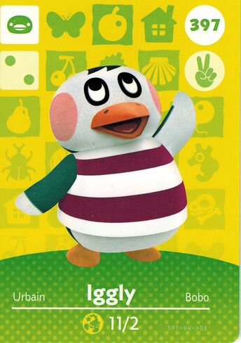 Nintendo Animal Crossing Happy Home Designer Amiibo Card Iggly 397/400 USA Version in Saudi Arabia