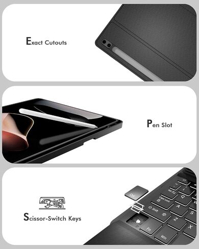 Doohoeek Keyboard for Samsung Galaxy Tab S11 11 inch 2025, Magnetic Detachable Bluetooth Keyboard with 7-Color Backlit, Precision Trackpad & 3-Angle Stand, Premium Twill Cover for Productivity in Saudi Arabia