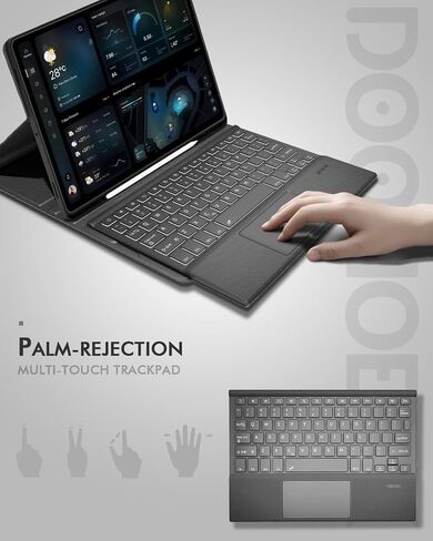 Doohoeek Keyboard for Samsung Galaxy Tab S11 11 inch 2025, Magnetic Detachable Bluetooth Keyboard with 7-Color Backlit, Precision Trackpad & 3-Angle Stand, Premium Twill Cover for Productivity in Saudi Arabia