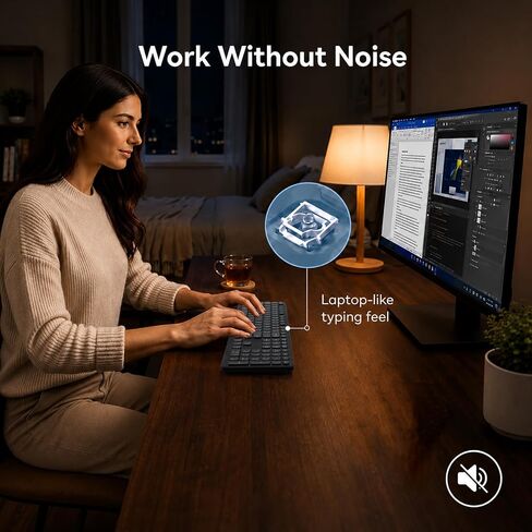 Wireless Bluetooth Keyboard, Full Size Multi-Device Keyboard for PC, Laptop in Saudi Arabia