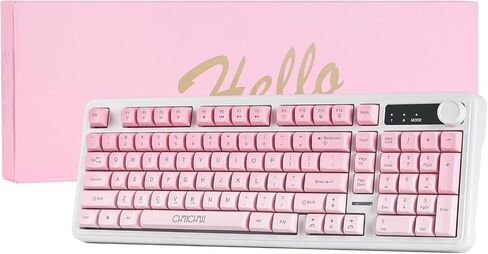 Pink Gradient Wireless LED Keyboard for Women,Cute Gaming Keyboard-Gift in Saudi Arabia