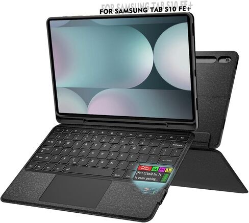 Doohoeek Keyboard Folio w/Status Screen for Samsung Galaxy Tab S10 FE Plus 13.1 Inch 2025, Tab S10 FE+ 13.1" Keyboard Bluetooth with Trackpad & Any-Angle Stand & Backlit Key, S10 Fe+ Keyboard Cover in Saudi Arabia