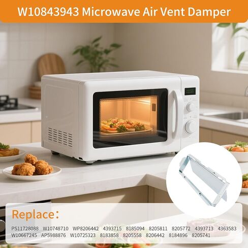 W10843943 Microwave Vent Damper Replacement, Compatible with Whirlpool, Kenmore, KitchenAid, Maytag and More, Replaces W10748710, AP5988876, 8205811, 8205558, PS11728088 in Saudi Arabia