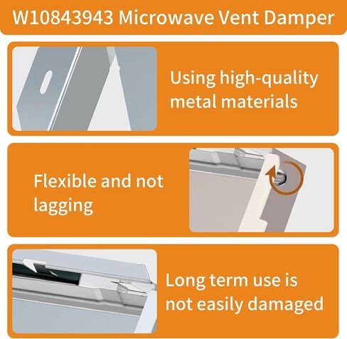 W10843943 Microwave Vent Damper Replacement, Compatible with Whirlpool, Kenmore, KitchenAid, Maytag and More, Replaces W10748710, AP5988876, 8205811, 8205558, PS11728088 in Saudi Arabia