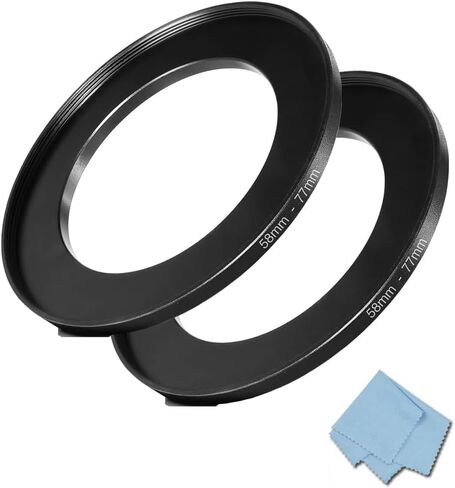 58mm-77mm Step Up Ring 58mm Lens to 77mm Filter 2-Pack in Kuwait
