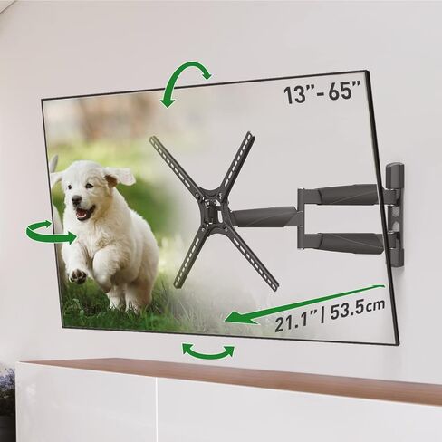 Barkan 30'' Long TV Wall Mount, 13-65 inch Full Motion Articulating - 4 Movement Flat/Curved Screen Bracket, Holds up to 80lbs, Extremely Extendable, Fits LED OLED LCD in Kuwait