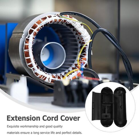 Ciieeo 2 Pcs Outdoor Extension Cord Cover Protector Black Plastic Waterproof Cord Connector Box with Safe and Reliable Design for Outdoor Electrical Connections in Kuwait
