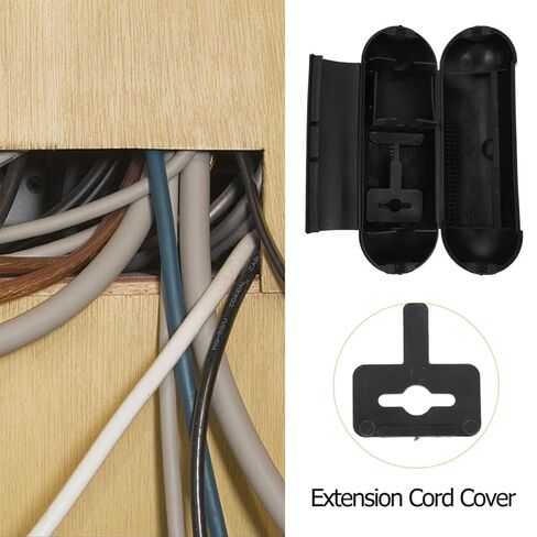 Ciieeo 2 Pcs Outdoor Extension Cord Cover Protector Black Plastic Waterproof Cord Connector Box with Safe and Reliable Design for Outdoor Electrical Connections in Kuwait