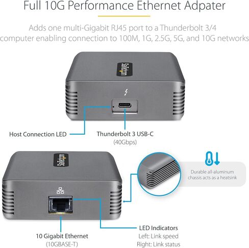 StarTech Thunderbolt 3 to Ethernet Adapter, 10GbE, Win/Mac, TAA (TB310G2) in Kuwait
