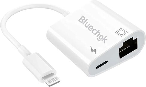 Lightning to Ethernet Adapter with Charging for iPhone/iPad [Apple MFi Certified] 2 in 1 RJ45 Ethernet High Speed iPhone LAN Network Adapter Support 100 Mbps Ethernet Network in Kuwait