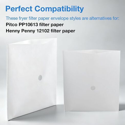 Fryer Filter Paper Envelope Style, 100 Pcs, 18.5 x 20.5 Inch, 1.5 Inch Hole, Deep Fryer Cooking Oil Filter, for Commercial Cafes, Hotels, Restaurants in Saudi Arabia
