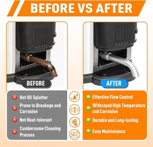 Valve Spout Kit Replacement Parts Compatible with Masterbuilt 10 Liter XL Electric Fryer MB20012420 MB20010326, Including Oil Drain Valve Spout, Sealing and Protective Cap, Ensure Smooth Oil Drainage in Kuwait