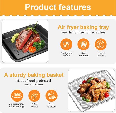 Air Fryer Toaster Oven Accessories for COSORI Air Fryer Toaster Oven 32Qt 12 in 1 CO130-AO 13 in 1 CS130-CFH CS130-AO, Air Fryer Replacement Parts Rack Grill Pan Grill Plate Crisper Plate Tray in Kuwait