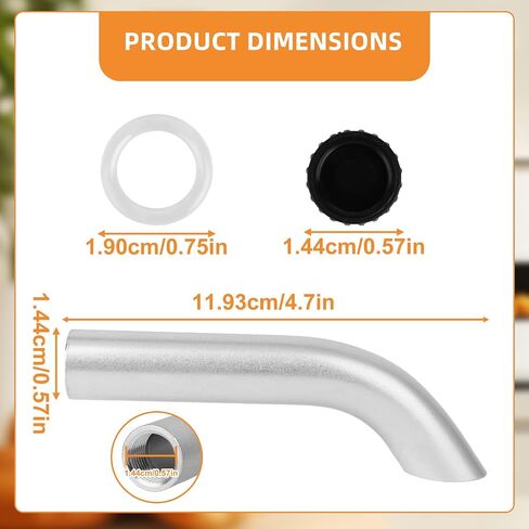 Electric Turkey Fryer Oil Drain Valve Kit Replacement Parts, Deep Fryer Oil Dump Nozzle with Gasket & Safety Spout Cap Compatible with Masterbuilt 10 MB20012420 & MB20010326 for Expel Grease in Kuwait