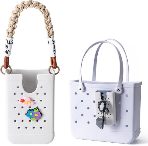 Phone Holder for Bogg Bags, Cell Phone Case Holder Compatible with All Bogg Bags, Phone Holder Accessories for Beach Tote Bags (White) in Kuwait