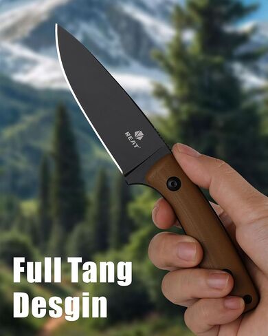 REAT Fixed Blade Knife with Kydex Sheath, 3.75" D2 Steel Blade,Ergonomic G10 Handle, EDC Sharp Hunting Knife, Skinning Knife for Camping Survival Tactical Hiking,Gifts for Men,Women in Kuwait