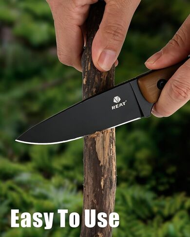 REAT Fixed Blade Knife with Kydex Sheath, 3.75" D2 Steel Blade,Ergonomic G10 Handle, EDC Sharp Hunting Knife, Skinning Knife for Camping Survival Tactical Hiking,Gifts for Men,Women in Kuwait