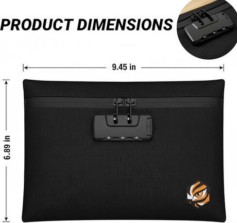 Lockable Tactical Pouch with 3-Digit Combination Lock, Black in Kuwait