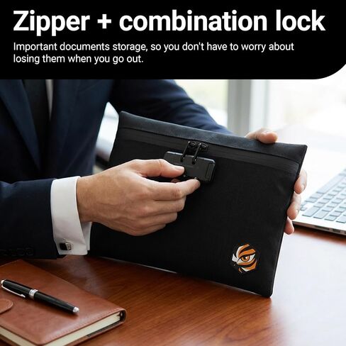 Lockable Tactical Pouch with 3-Digit Combination Lock, Black in Kuwait
