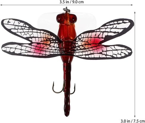 TOYANDONA Dragonfly Fishing Bait - Plastic Topwater Lure Simulation Fishing Hook Lure Accessory for Bass Trout Angling in Kuwait