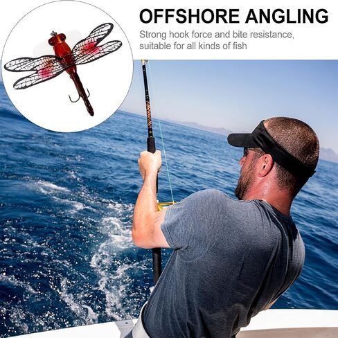TOYANDONA Dragonfly Fishing Bait - Plastic Topwater Lure Simulation Fishing Hook Lure Accessory for Bass Trout Angling in Kuwait