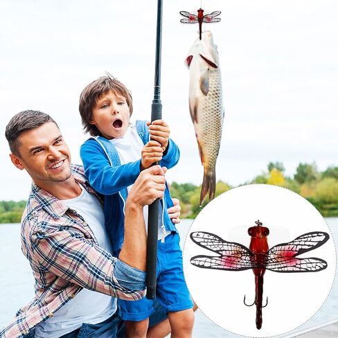 TOYANDONA Dragonfly Fishing Bait - Plastic Topwater Lure Simulation Fishing Hook Lure Accessory for Bass Trout Angling in Kuwait
