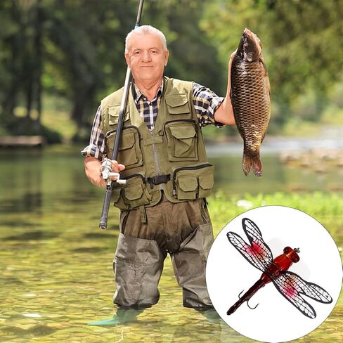 TOYANDONA Dragonfly Fishing Bait - Plastic Topwater Lure Simulation Fishing Hook Lure Accessory for Bass Trout Angling in Kuwait
