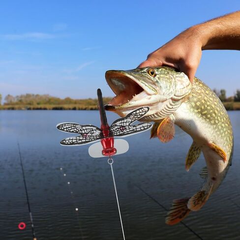 TOYANDONA Dragonfly Fishing Bait - Plastic Topwater Lure Simulation Fishing Hook Lure Accessory for Bass Trout Angling in Kuwait