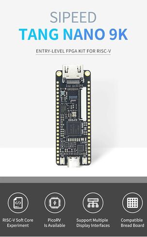 Sipeed Tang Nano 9K FPGA Development Board, Open Source RISC-V PicoRV MCU, with GW1NR-9 Chip 8640 LUT4 32Mbits SPI Flash, Single Board Computer Support TF Card RGB SPI LCD HDMI Port in Kuwait