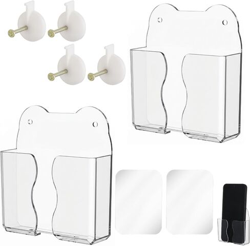 2 Pcs Wall Phone Holder Clear Wall Cellphone Holder Clear Stand in Kuwait