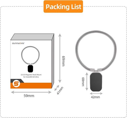 Magnetic Pendant Neck Strap for Insta360 Go Ultra/Mic Air, Magnetic Chest Mount with Lanyard, Hands Free POV/Vlog Selfie,Support Horizontal and Vertical Shooting in Kuwait