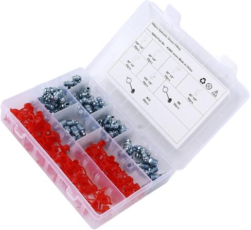 High Grade 160PCS Hydraulic Grease Zerk Blue Zinc Plating Set for Automotive Machinery, Iron & Polyethylene Material in Kuwait