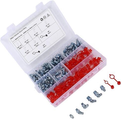 High Grade 160PCS Hydraulic Grease Zerk Blue Zinc Plating Set for Automotive Machinery, Iron & Polyethylene Material in Kuwait