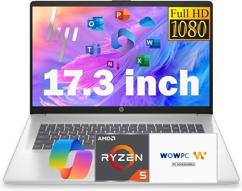 HP 2026 17.3" HD+ High End Business Laptop, Powerful 10-Core Intel Core i7-1255U (Beats Ryzen 9 5900U), Iris Xe Graphics, 64GB DDR4 RAM, 2TB PCIE SSD, HDMI, USB-C, Windows 11 Home in Kuwait