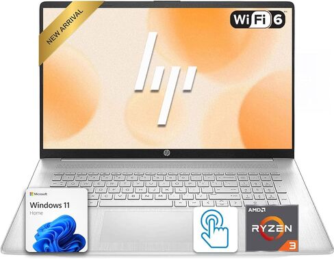 HP 17.3" Pavilion Touchscreen Laptop | AMD Ryzen 3 Processor | 16GB DDR4 RAM | 512GB PCIe SSD | Full-Size Keyboard with Numeric Keypad | Windows 11 | Wi-Fi 6 | HDMI | Large Display for Work & Study in Kuwait