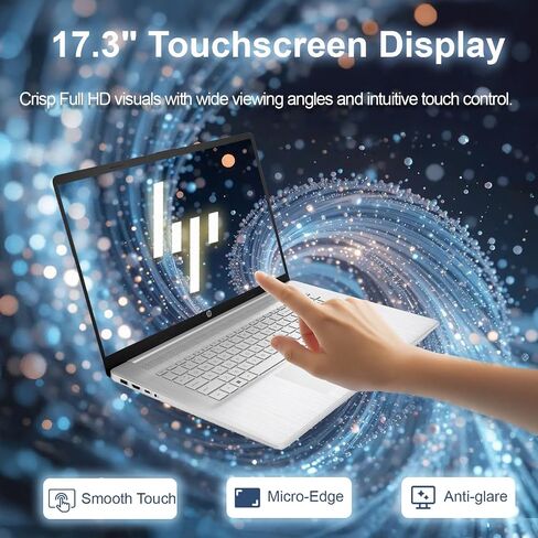 HP 17.3" Pavilion Touchscreen Laptop | AMD Ryzen 3 Processor | 16GB DDR4 RAM | 512GB PCIe SSD | Full-Size Keyboard with Numeric Keypad | Windows 11 | Wi-Fi 6 | HDMI | Large Display for Work & Study in Kuwait