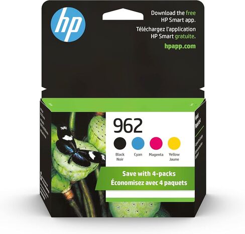 HP 962 Black, Cyan, Magenta, Yellow Ink Cartridges (4-Pack) | Works OfficeJet 9010 Series, OfficeJet Pro 9010, 9020 Series | Eligible for Instant Ink | 3YQ25AN in Kuwait