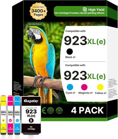 923XL 923e Ink Cartridges (4-Pack) for HP 923 Ink Cartridges With Chip in Kuwait