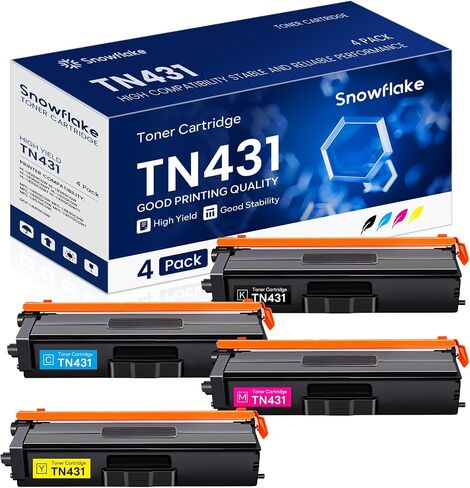 TN-431 TN431 Toner Cartridge 4-Pack Compatible TN431BK TN431C TN431M TN431Y Replacement for Brother TN431 TN-431 MFC-L8900CDW MFC-L8610CDW MFC-L9570CDW HL-L8360CDW Printer . in Kuwait